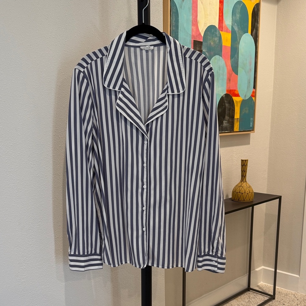 Splendid x CellaJaneBlog Striped Button-Up Shirt-size XL